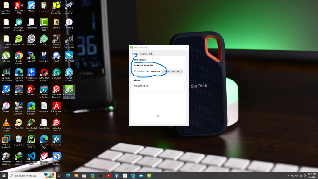 Remote mouse window