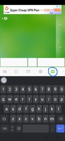 Access the Keyboard with the Keyboard icon.