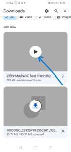 Download section of Chrome
