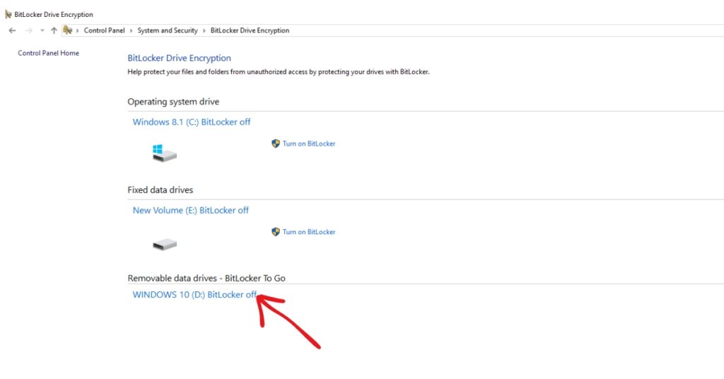 Flash Drive is named Windows 10 (D:)