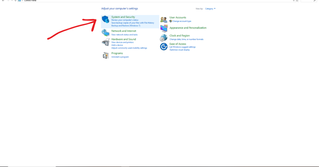 System and Security feature under Control Panel.
